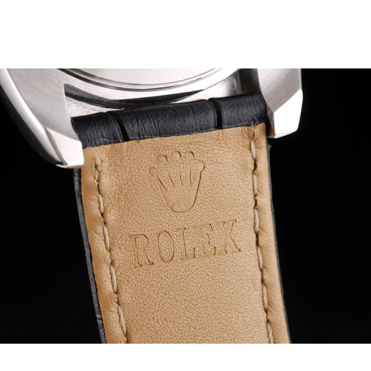 Best AAA Replica Sites Case Stainless Leather Steel Rolex Blue Daytona Dial Black Strap 0518